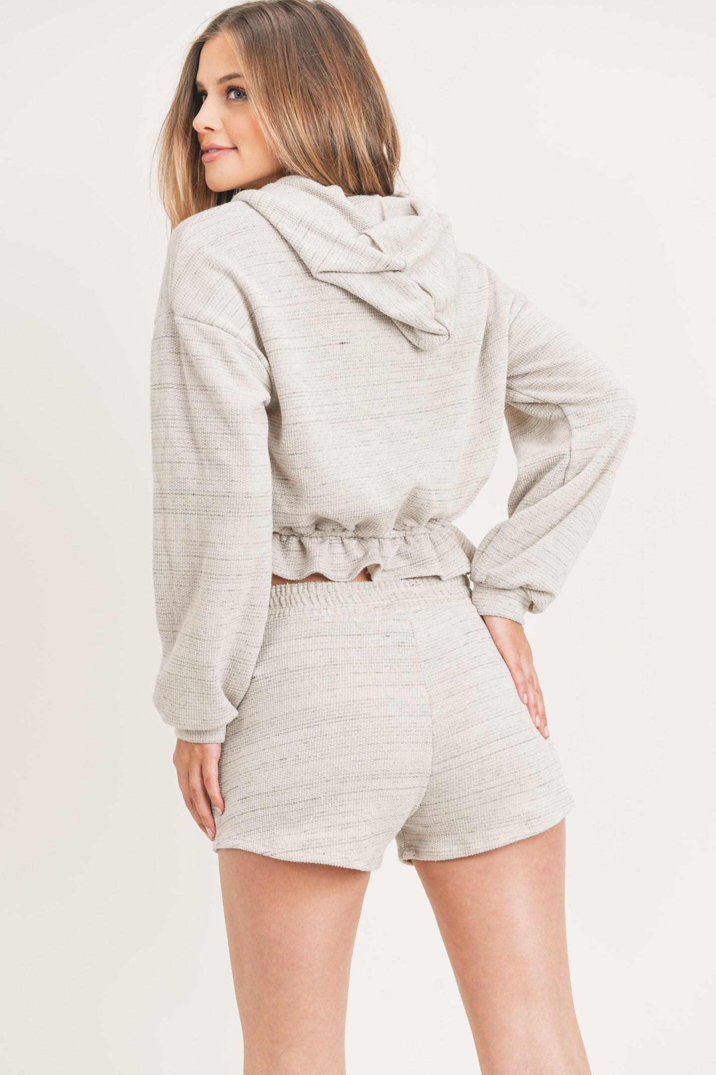 CROPPED HOODIE WITH SHORTS SET