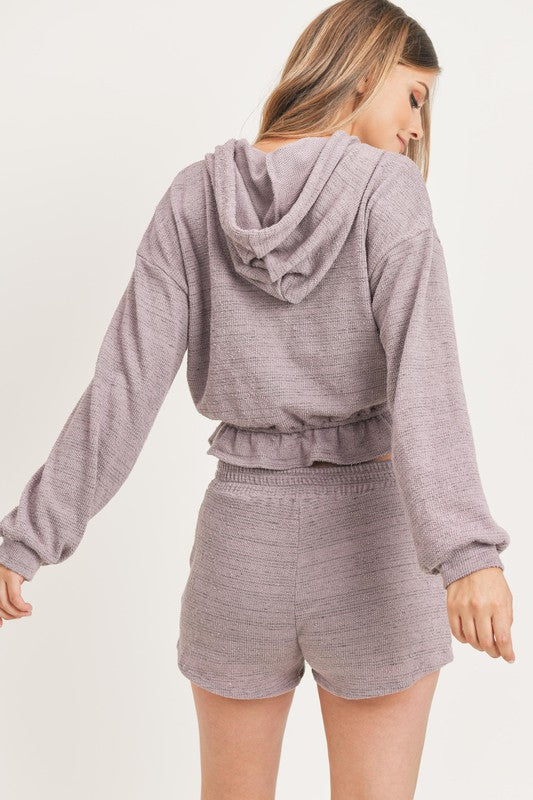 CROPPED HOODIE WITH SHORTS SET