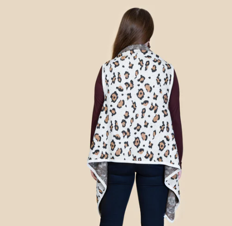 Leopard Vest - Cream