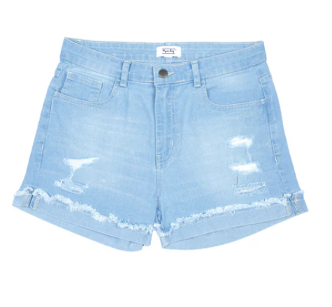 MYRA- SUNSHINY SHORTS, distressed denim, perfect for sunny days.