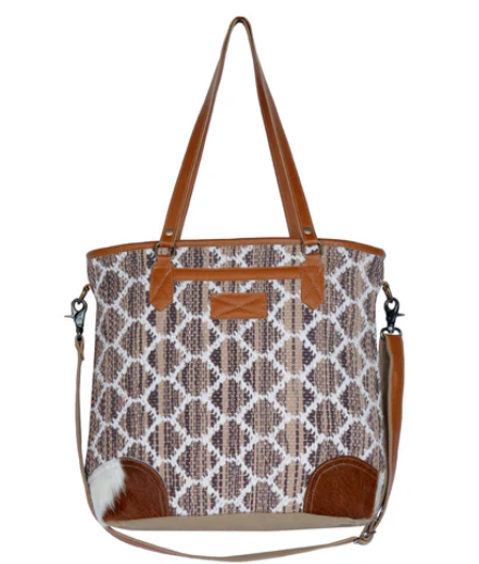 MYRA-Perfect Match Tote Bag with bohemian design, ample space, and internal compartments.