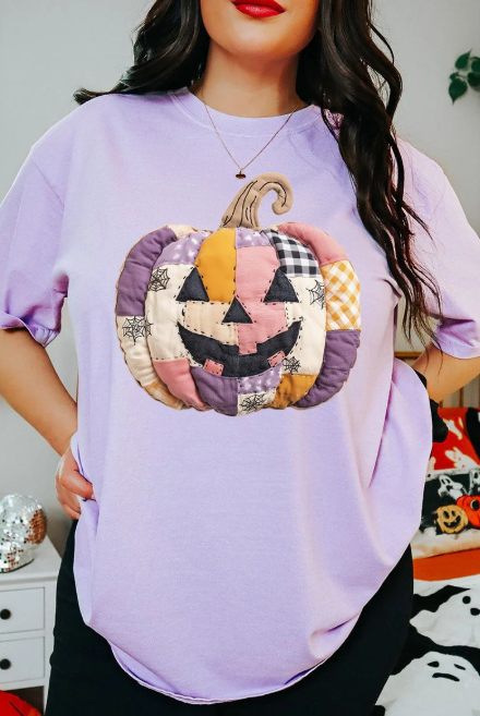 Patchwork Pumpkin T-Shirt- Comfort Color