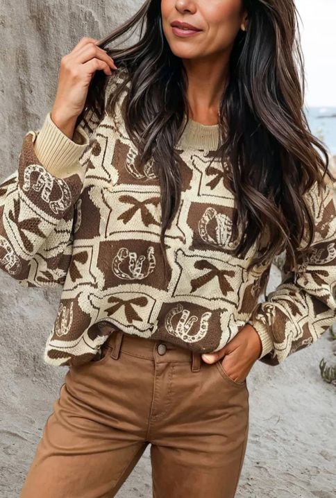 Horseshoes Pattern Sweater