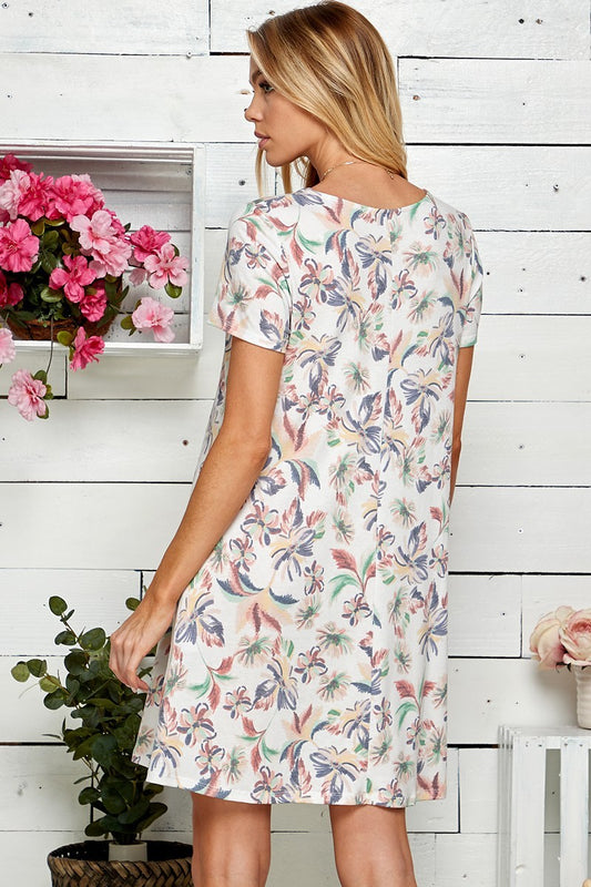 Floral T-Shirt Dress With Pockets