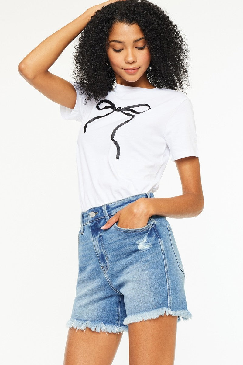 Kan Can- Syd Essentials High Rise  Stretch Denim Shorts