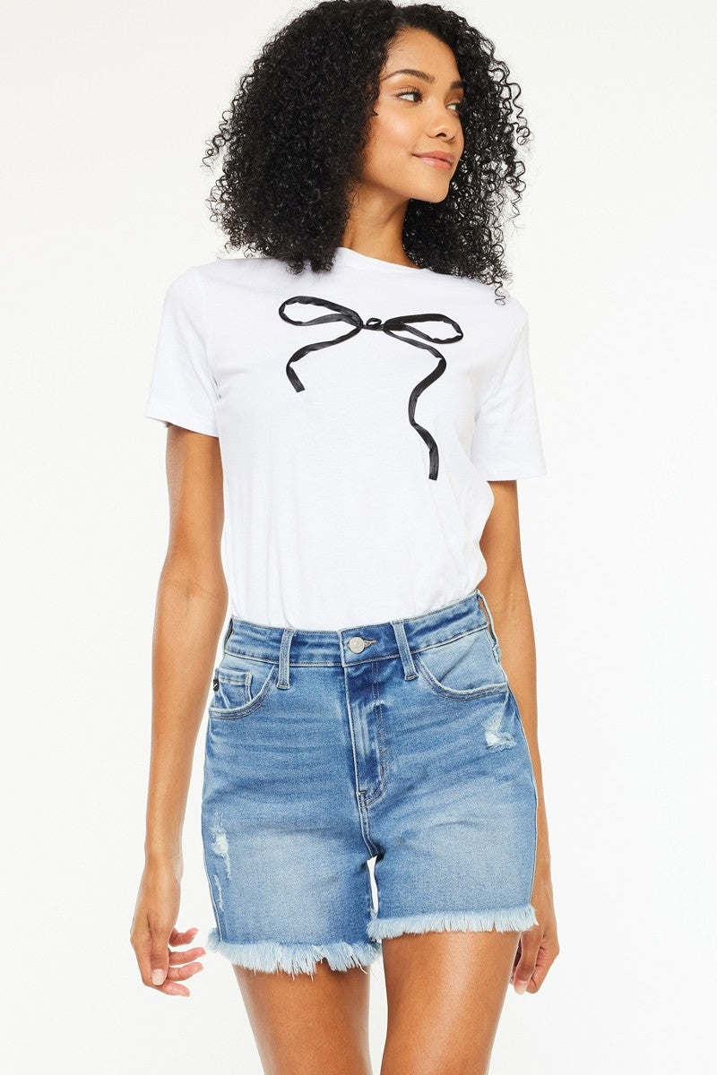 Kan Can- Syd Essentials High Rise  Stretch Denim Shorts