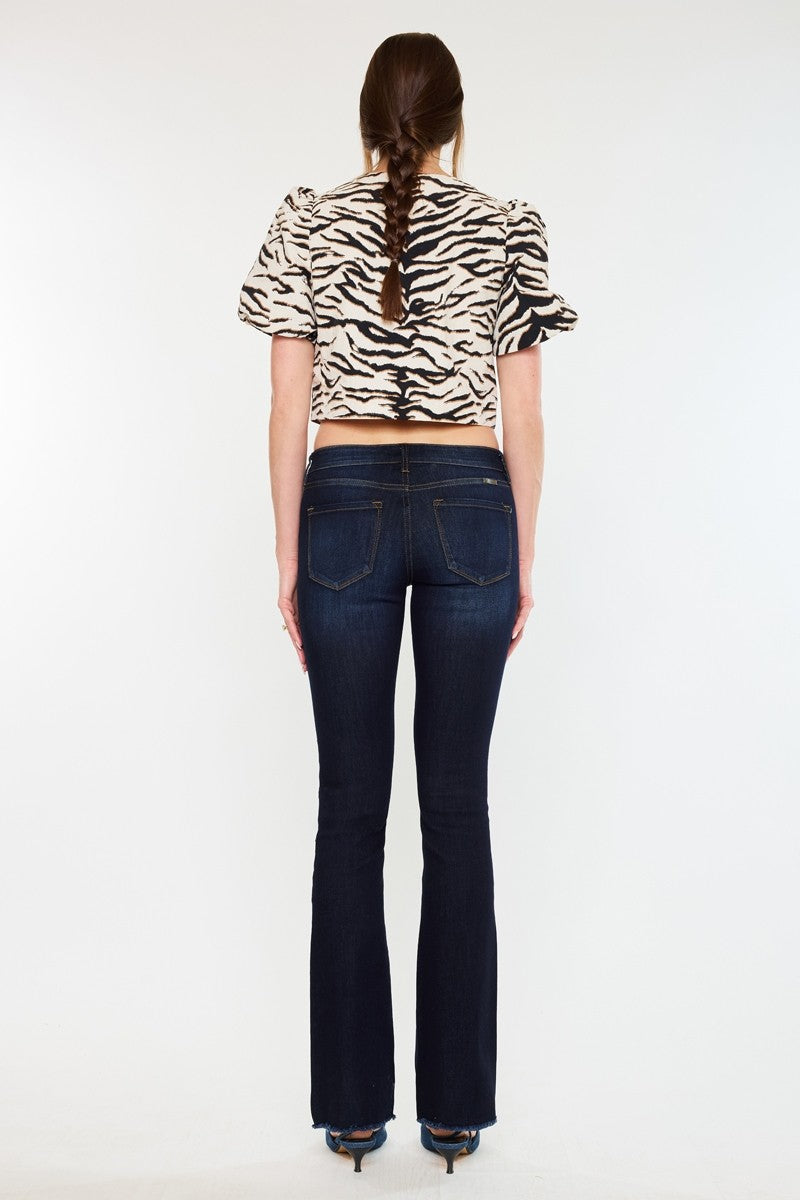 Kan Can - Anne Essentials Low Rise Bootcut Jeans- Super Dark