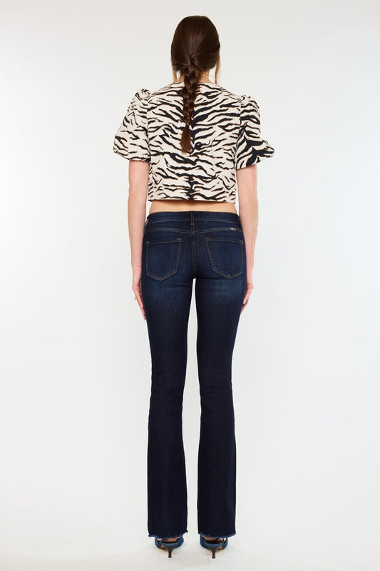 Kan Can - Anne Essentials Low Rise Bootcut Jeans- Super Dark