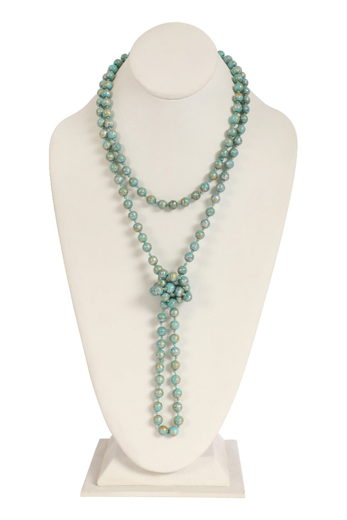 Versatile Long Natural Stone Beaded Necklace