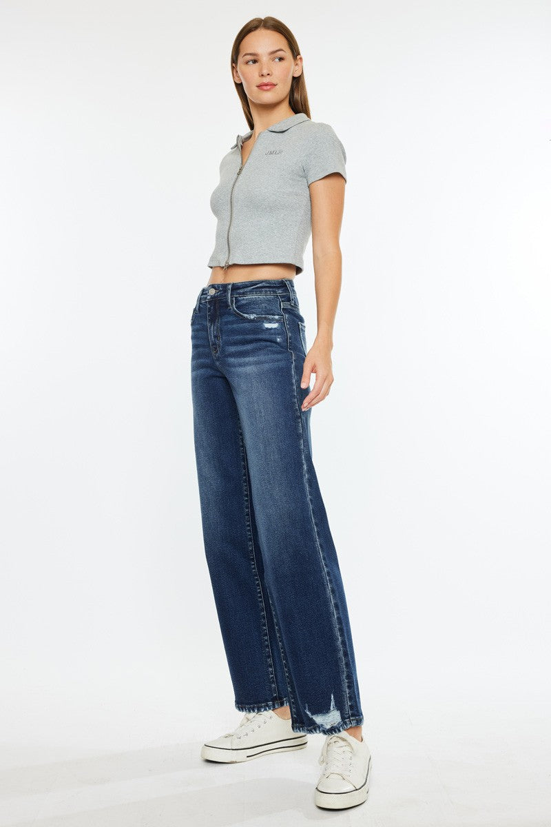 Kan Can- Dania Essentials High Rise Wide Leg Jeans