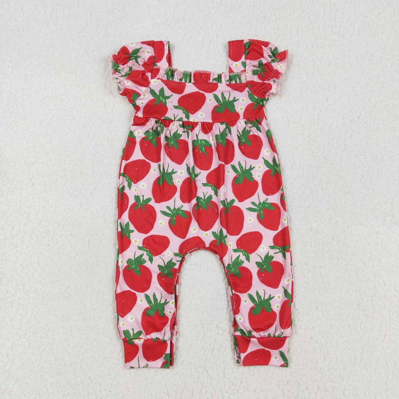 Ruffled Strawberry Romper