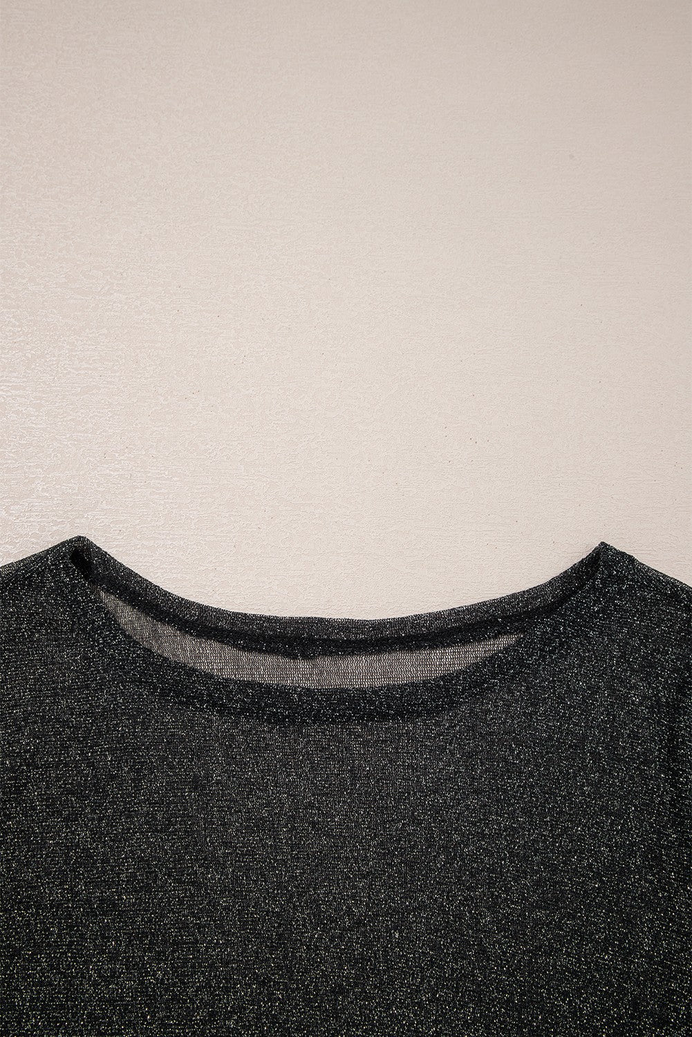 Metallic Glitter Mesh Long Sleeve Top