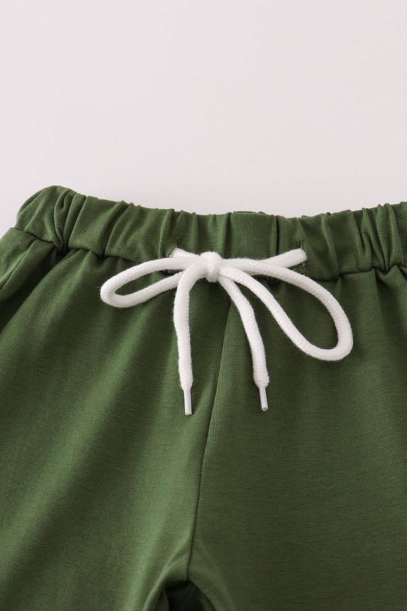 Camouflage Print Ruffle Pants Set