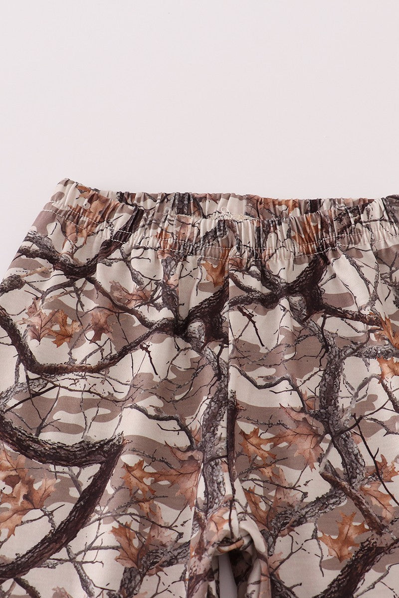 Hunting Dog Deer Duck Embroidery Pants Set