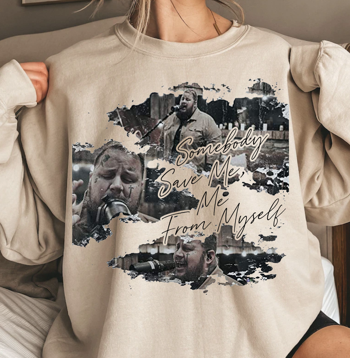 Jelly Roll Somebody Save Me from Myself T-shirt with bold design and music theme.