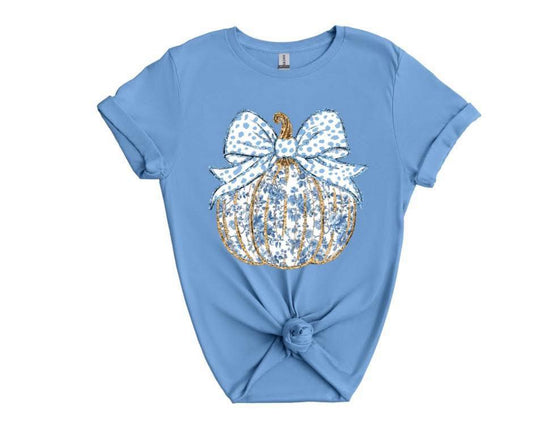 Blue Floral Pumpkin Graphic Tee