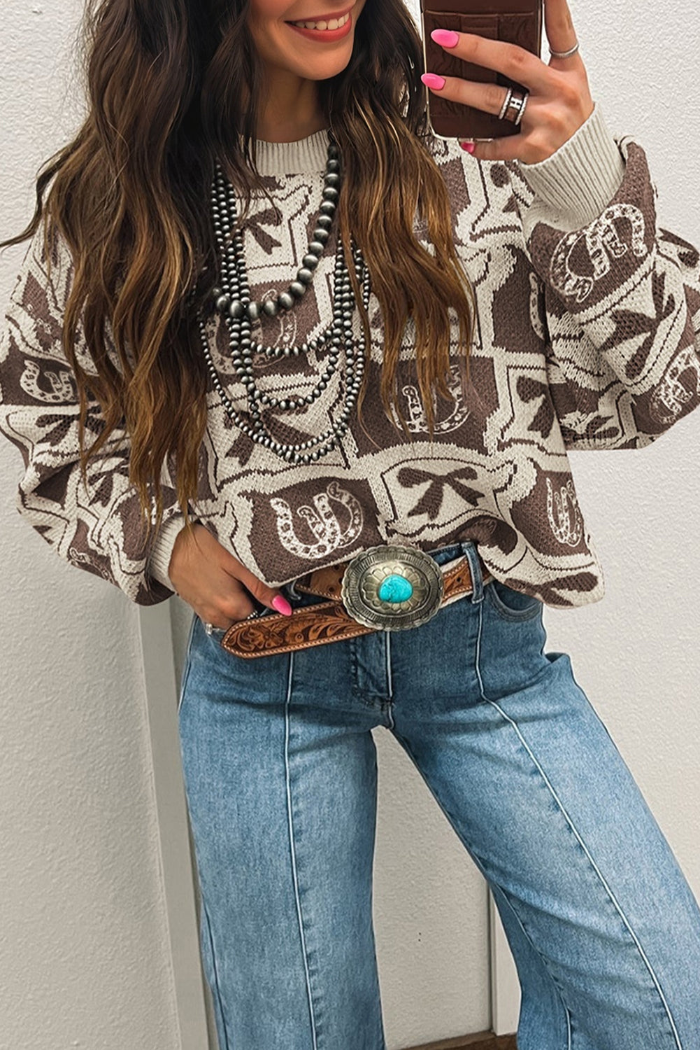 Horseshoes Pattern Sweater