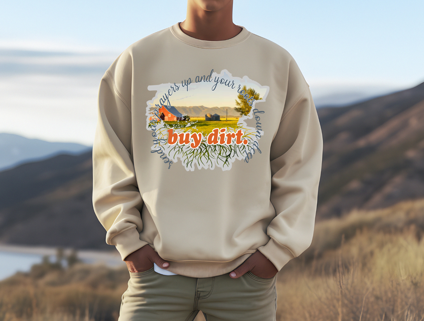 Buy Dirt shirt showcasing country life appreciation with vibrant design.