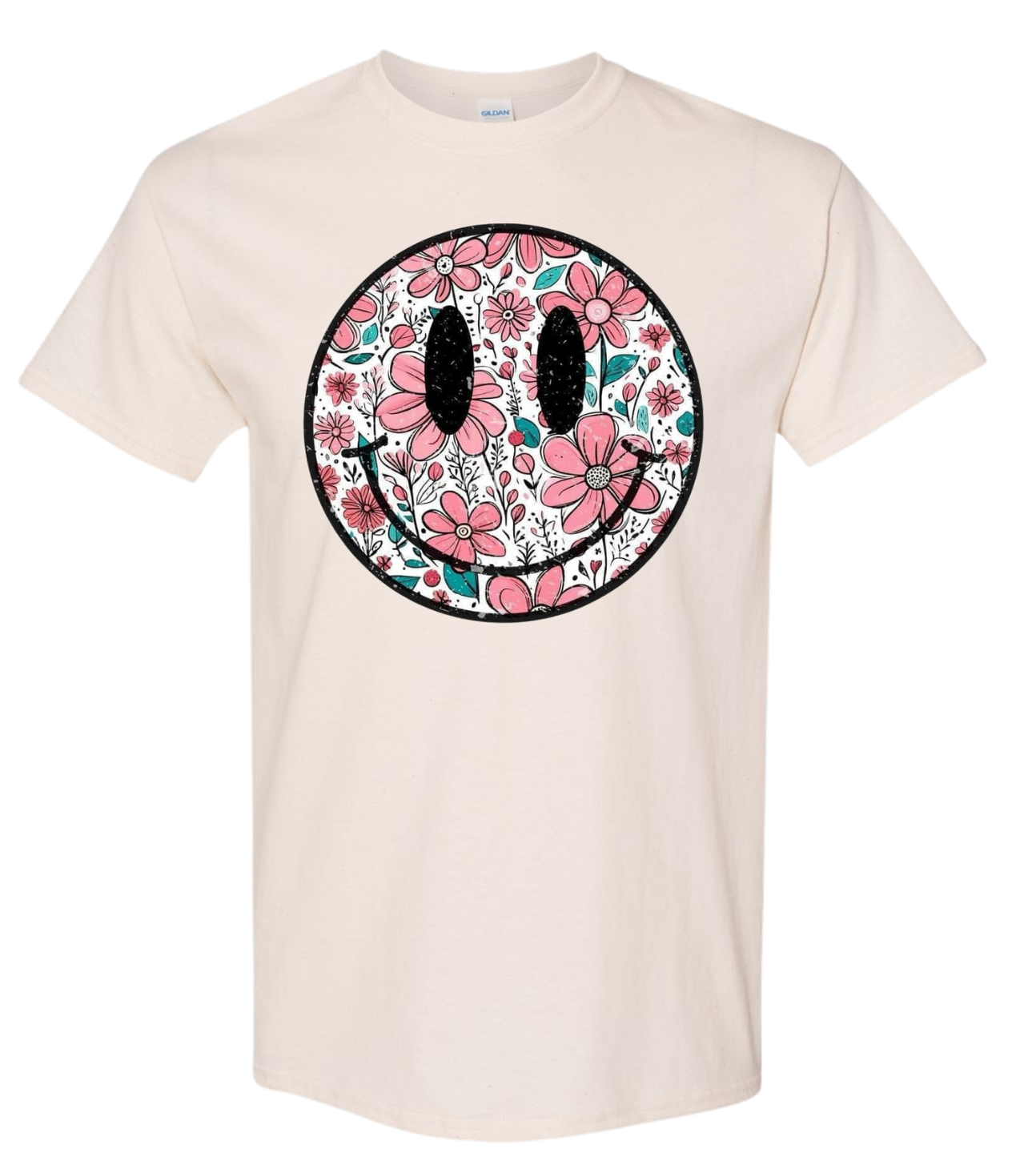 Smiley Face (Pink Flowers)