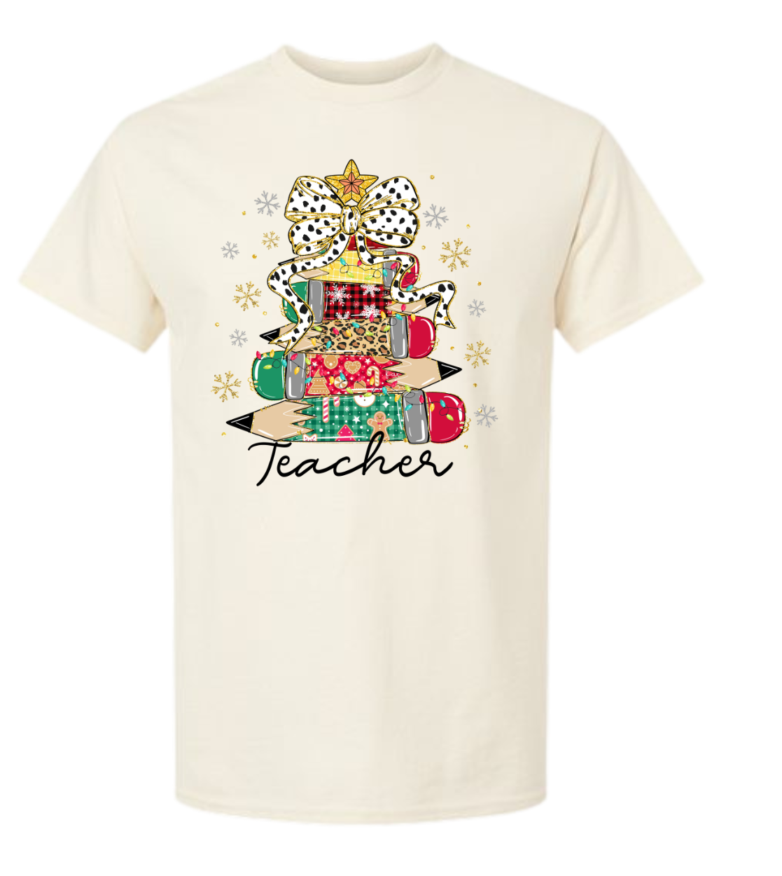 Teacher Pencil Christmas Tree shirt with festive design for holiday cheer.