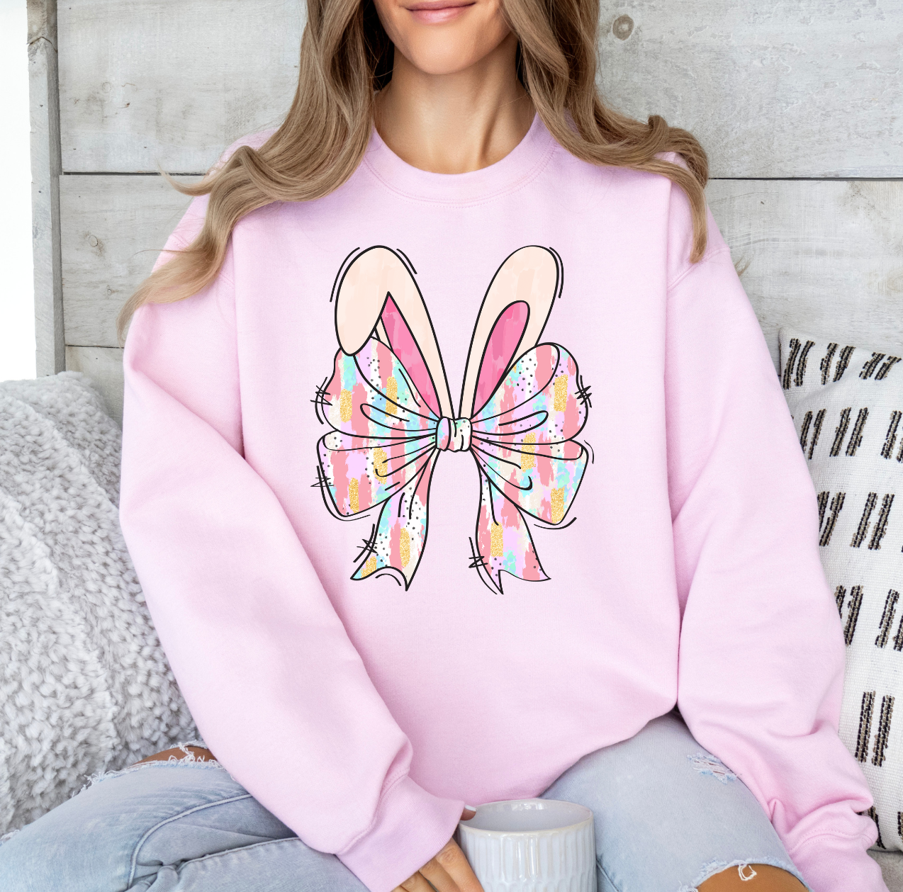 Pink Bow With Bunny Ears