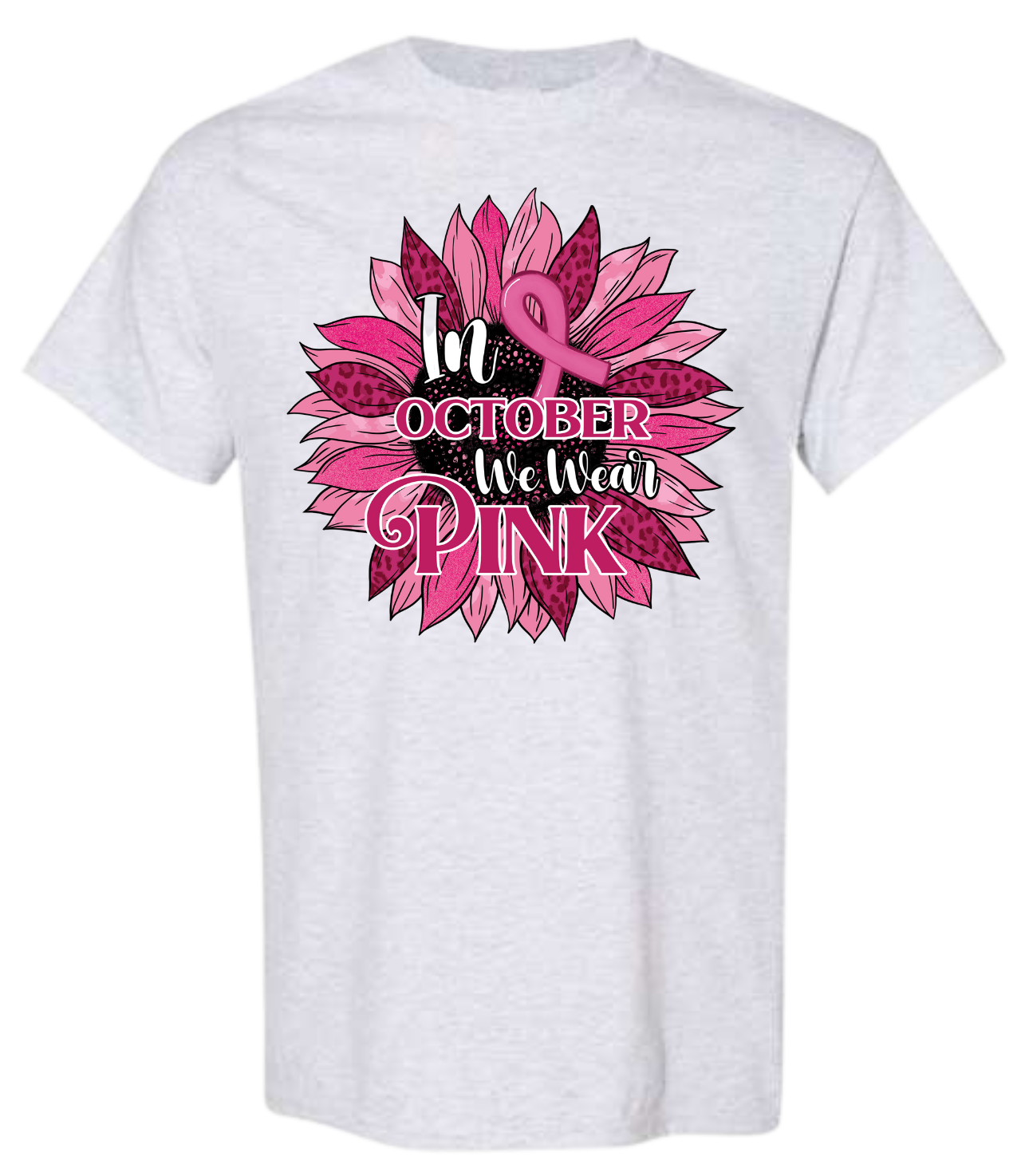 Pink Sunflower Breast Cancer Awareness T-shirt for October