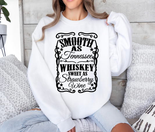Smooth As Tennessee Whiskey T-shirt, ultra-soft fabric, casual wear.