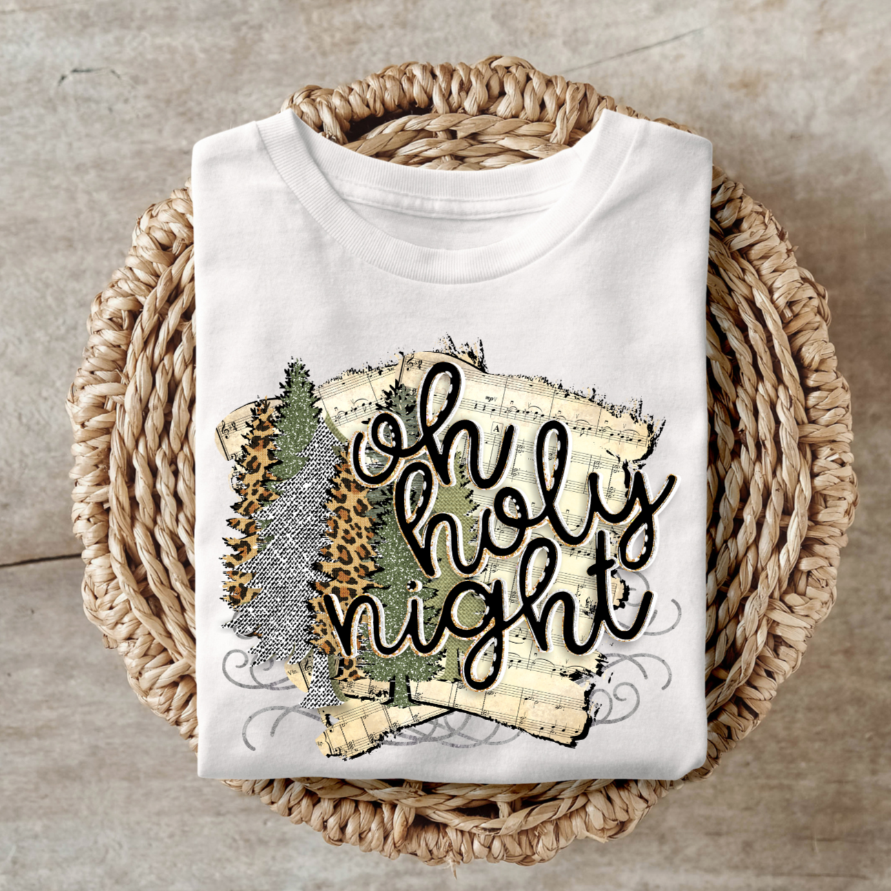 Holy Night hymn-inspired t-shirt with playful design, perfect for church services.