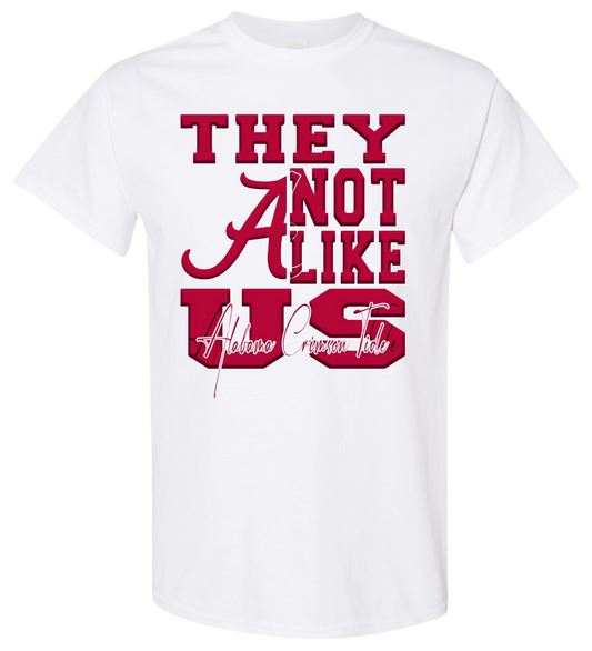 They Not Like Us Alabama T-shirt with bold graphic and Kendrick Lamar nod.