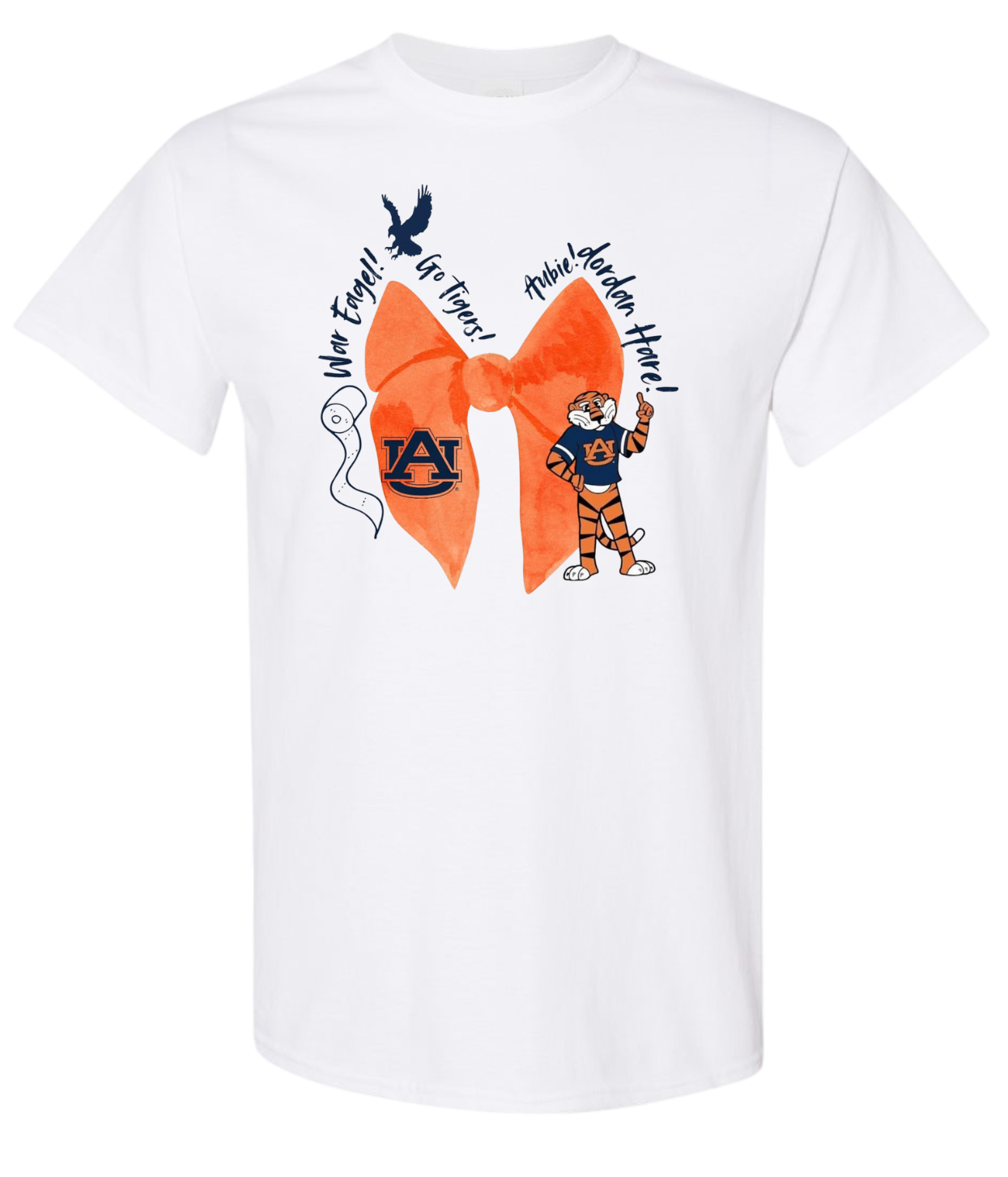 War Eagle Bow T-shirt featuring Auburn icon and playful design.