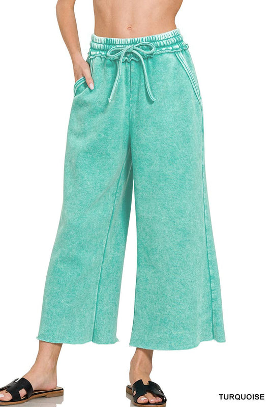 Snow Wash Fleece Sweatpants With Pockets