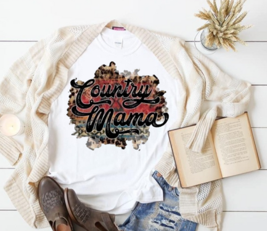 Country Mama t-shirt with playful design and comfortable fit for country life fans.