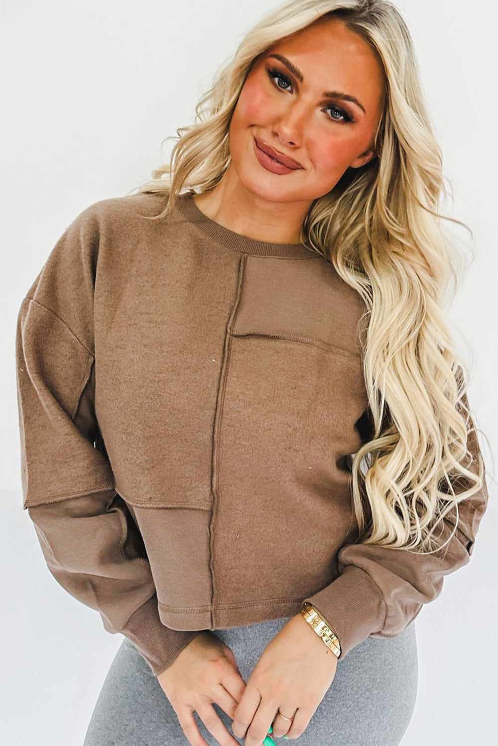 Exposed Seam Pullover Sweatshirt