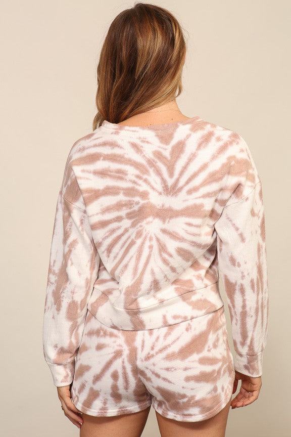 Sunset Spiral Tie-dye Cropped Sweatshirt