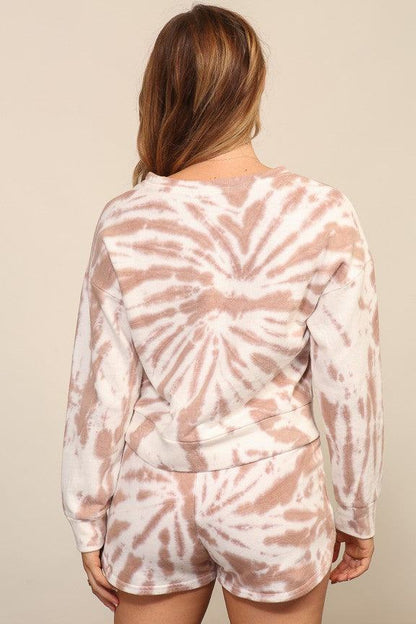 Sunset Spiral Tie-dye Cropped Sweatshirt