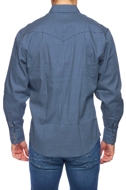 Rodeo Clothing Men's Print Long Sleeve Snap Shirt