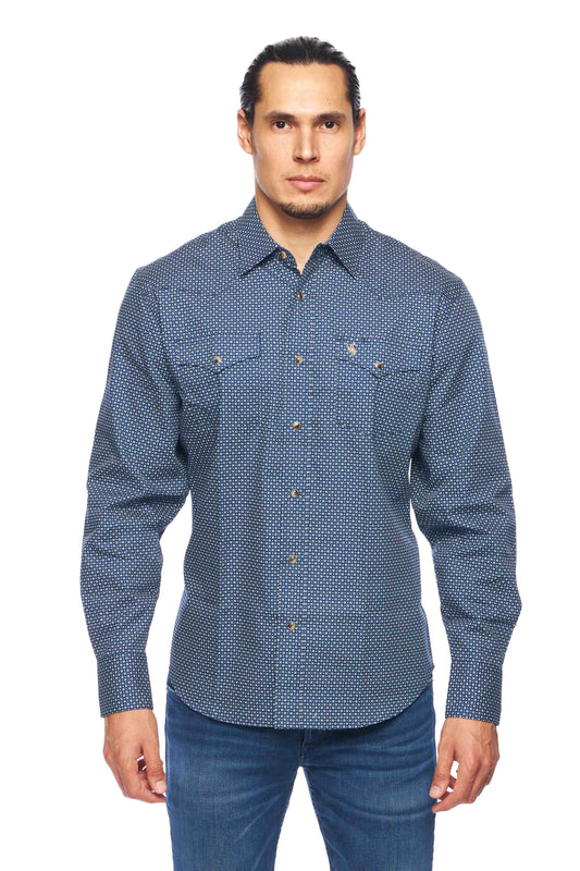 Rodeo Clothing Men's Print Long Sleeve Snap Shirt