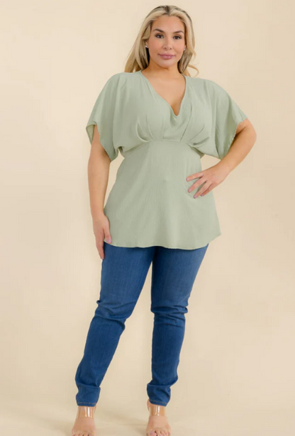 V-neck Plus Size Tunic Top
