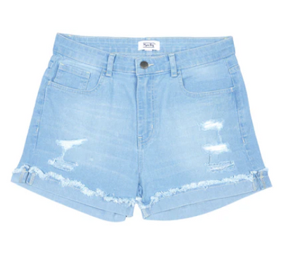 MYRA- SUNSHINY SHORTS, distressed denim, perfect for sunny days.