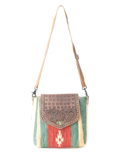 MYRA- Embossed Scarlet Hand-Tooled Bag