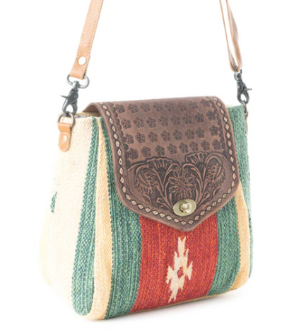 MYRA- Embossed Scarlet Hand-Tooled Bag