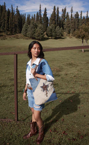 MYRA- Blue Star Key Tote Bag