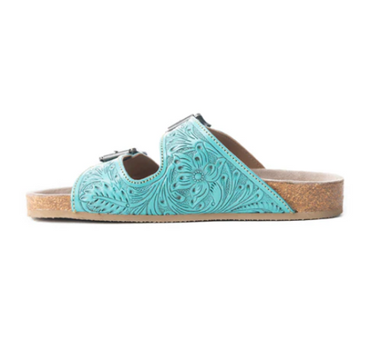 MYRA- Wildlfower Wanderer Sandals In Turquoise