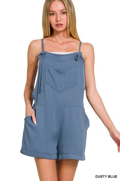 Romper With Tie Knot Straps- Zenana
