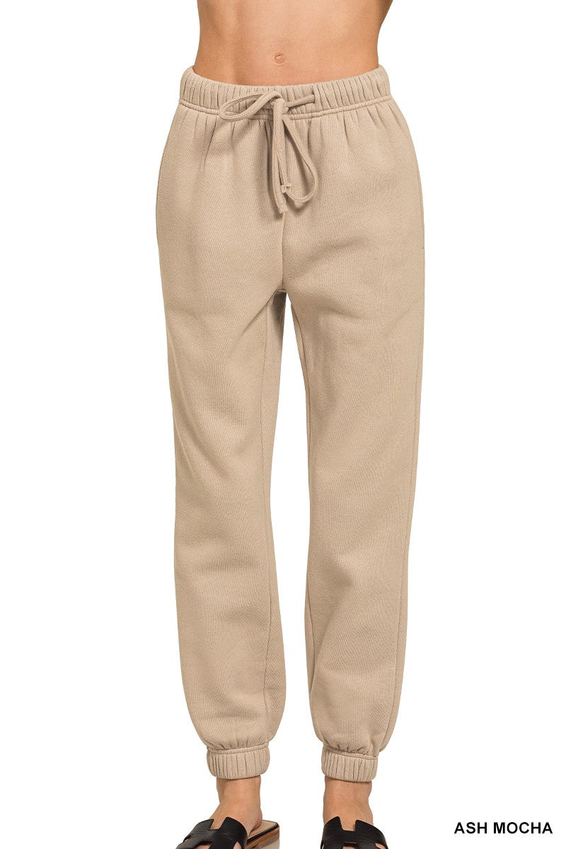 ZENANA- Fleece Jogger Sweatpants With Pockets