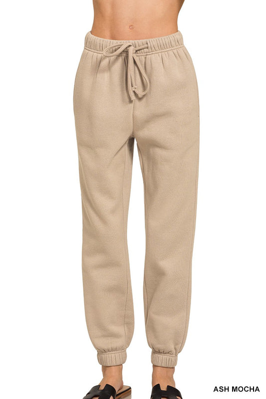 ZENANA- Fleece Jogger Sweatpants With Pockets
