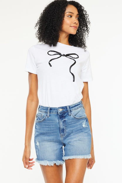 Kan Can- Syd Essentials High Rise  Stretch Denim Shorts