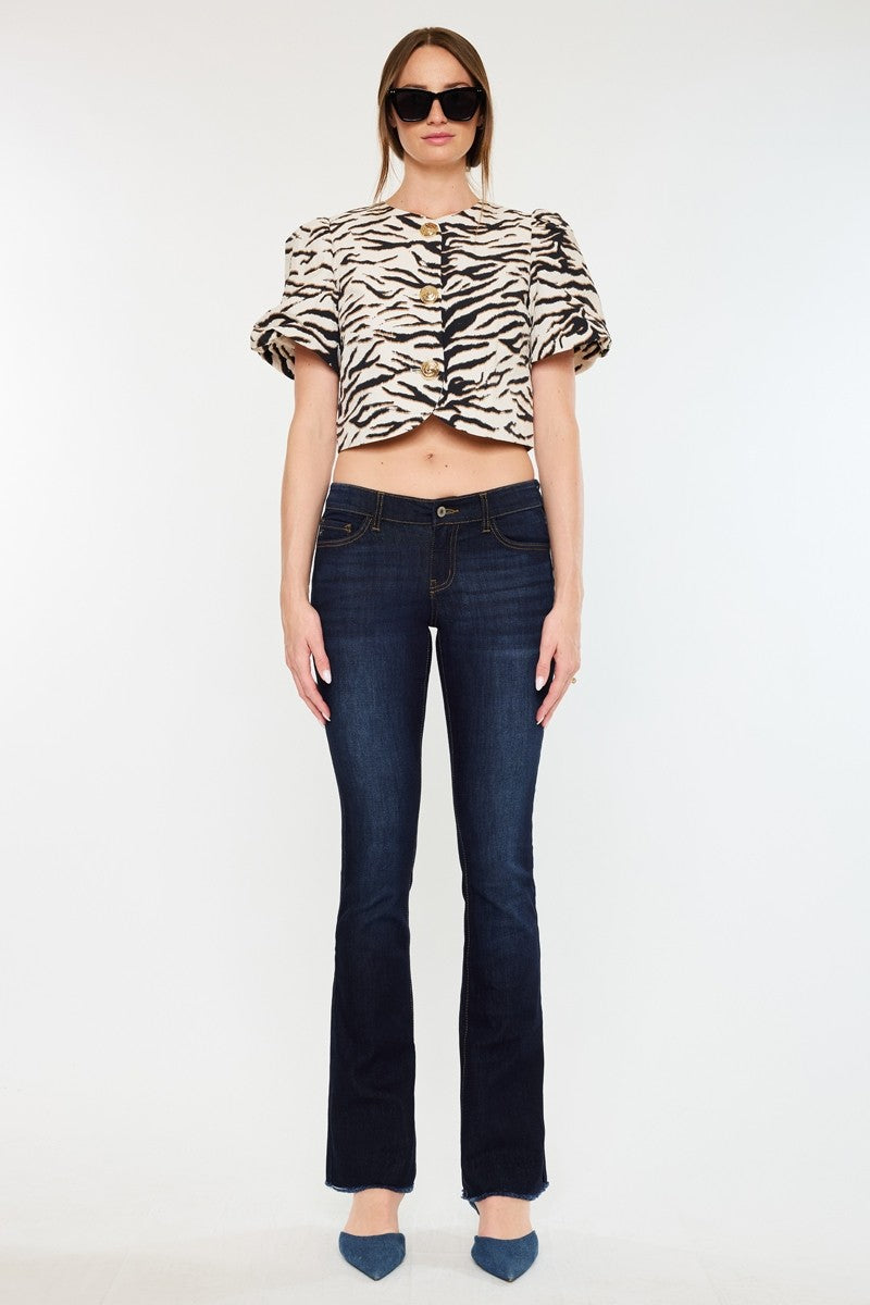 Kan Can - Anne Essentials Low Rise Bootcut Jeans- Super Dark