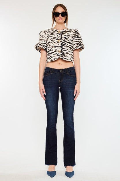 Kan Can - Anne Essentials Low Rise Bootcut Jeans- Super Dark