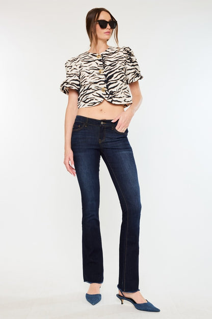 Kan Can - Anne Essentials Low Rise Bootcut Jeans- Super Dark